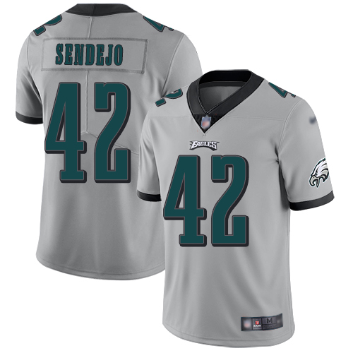 Men Philadelphia Eagles #42 Andrew Sendejo Limited Silver Inverted Legend NFL Jersey Football